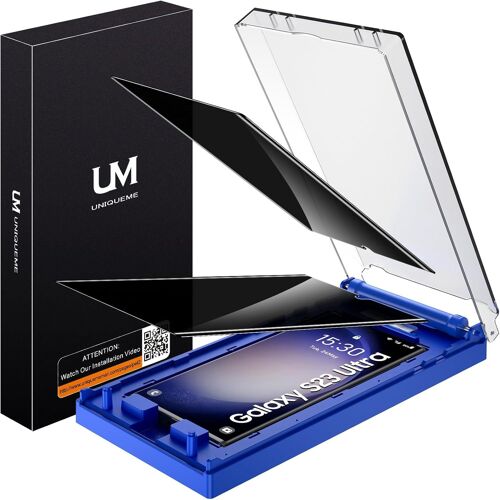 KALANKA-pour Samsung Galaxy S23 Ultra 5G Protection écran Anti Espion, 2 Pièces PET Film, Sans bulles, Compatible avec ID d'empreintes Digitales, Film de Protection pour Samsung S23 Ultra