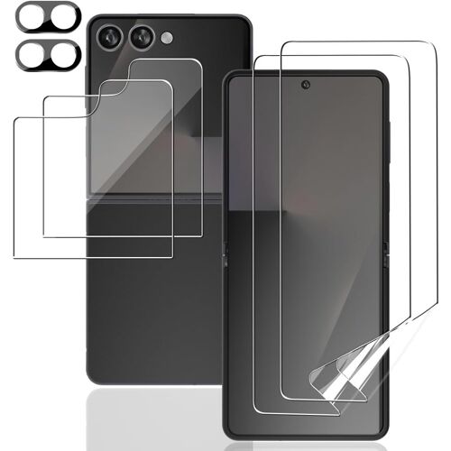 KAL-[2+2+2 Pièces Protection Écran Pour Samsung Galaxy Z Flip 7 Verre Trempé, Tpu Souple Film + Verre Trempé Extérieure + Z Flip 7 Caméra Arrière Protecteur, Hd/Anti-Rayures