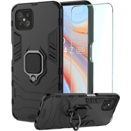 Ckl-Desche Coque Pour Oppo Reno 4 Z Avec Anneau + Verre Trempé,Coque Pour Oppo Reno 4z Antichoc,Coque De Protection Antichoc Oppo Reno 4 Z Anneau Support,Housse Bumper Case Cover - Noir