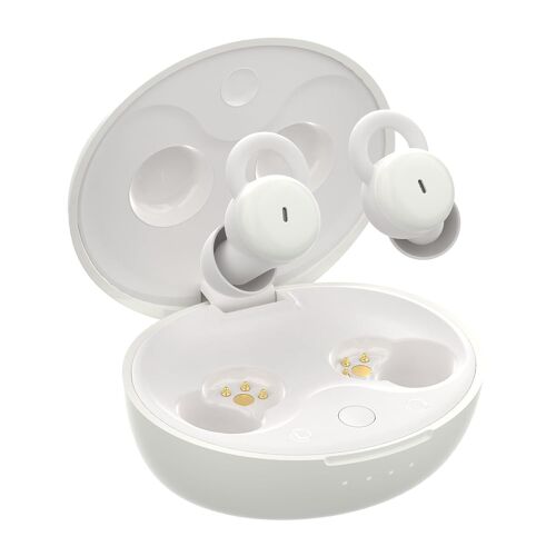 MEVRONISSHOP-Mini écouteurs de sommeil sans fil Bluetooth invisibles pour dormir sur le côté, blocage du bruit, écouteurs confortables pour dormir, travailler et voyager (blanc)