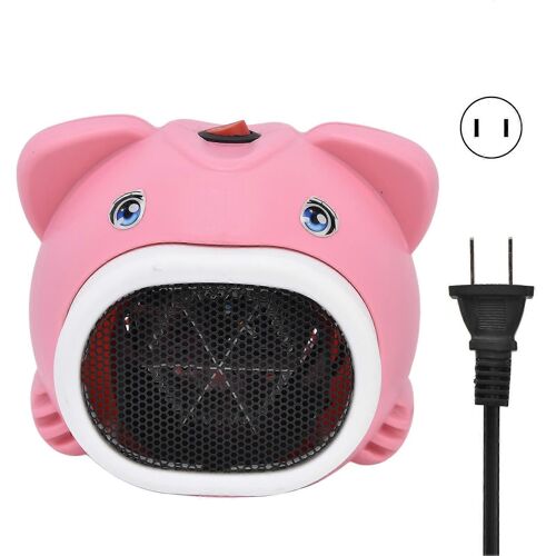 Petit radiateur d'appoint cochon rose 600W chauffage rapide grand angle sûr silencieux ventilateur de chauffage pour chambre à coucher de bureau à domicile