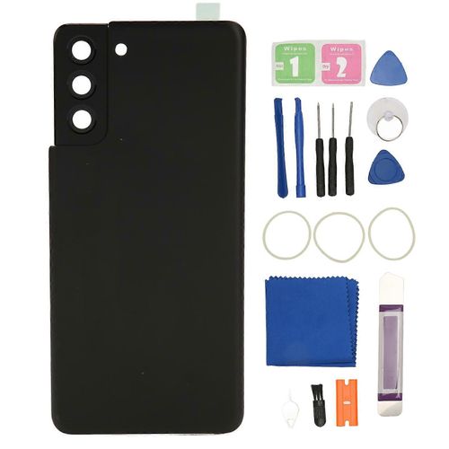 Replacement Back Glass Cover For Samsung Galaxy S21 Plus Rear Glass Door Cover With Pre Installed Camera Lens Black