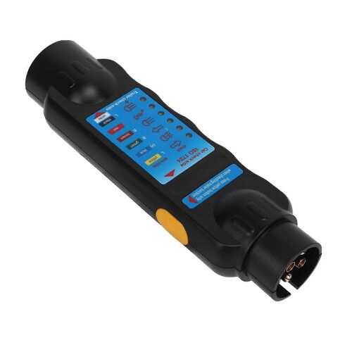 Testeur de prise de remorque 7 broches Outil de test de câblage de câblage électrique de barre de remorquage pour camion RV Blue Label