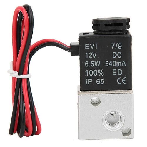 Électrovanne à action directe Eau Air Huile 2 Position 3 voies Vanne de corps en alliage d'aluminium G1 / 8 pouces (DC12V)