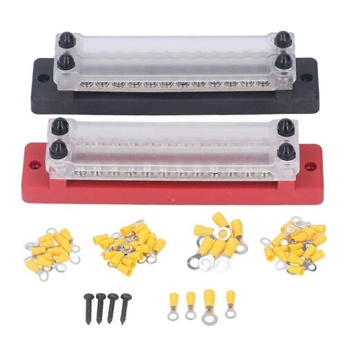 Bornier de distribution d'alimentation 12 voies 150A 12 à 48V avec 55 bornes Bloc de barre omnibus en acier inoxydable antirouille