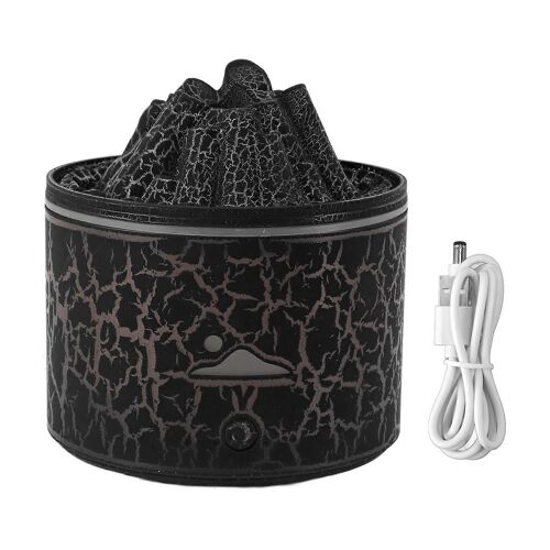 Volcano Diffuseur 5V 180ml Relaxant Auto Off Atmosphère Chaude Flamme Humidificateur pour Maison Chambre Bureau Noir
