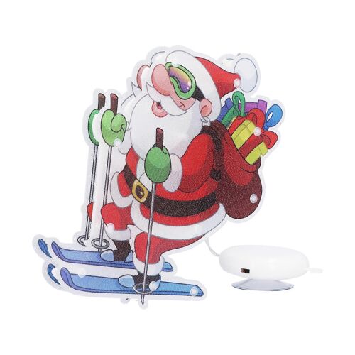 LED décoration de Noël lumière fenêtre ventouse ski Père Noël lumière pour le festival