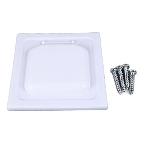 Couvercle d'évent de sécheuse à double porte Couvercle d'évent d'évacuation de sécheuse extérieure scellé en plastique avec 4 vis pour tuyaux de 4,1 pouces