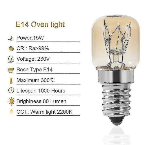 Ampoule de four,4pcs E14 Four 15w,ampoule de four,capuchon clair Pac Pygmée lampe de four,e14 résistant jusqu'à 300 Celsiu (enchevêtrement) SZRH