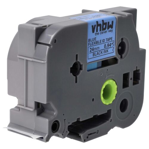 vhbw Ruban compatible avec Brother PT H500LI, H500, P700, E800W, P750 imprimante d'étiquettes 8m x 24mm Noir sur Bleu, flexible, laminée