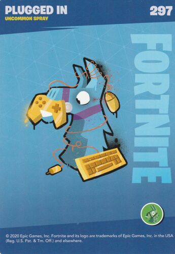297 - Carte Panini - Fortnite Reloaded Série 2 - Epic Games Trading 2020 - Plugged In - Uncommon Spray