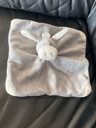 DOUDOU PLAT ÂNE OU CHEVAL FIP GRIS CARRÉ OBJET PUB 21 CM