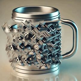 Tasse En Relief Moteur V6 Tasse Créative Mug En Résine Design Artisanal Tasse Petite Taille 11*10.5*8.5cm