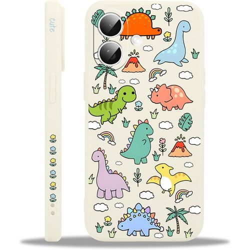Ppdaz-Coque Pour Iphone 16 Plus 6,7"", Aesthetic Anime Dinosaur Motif Fleur Clouds Design Étui Pour Femmes Fille, Mince Souple Silicone Antichoc Y2k Housse Cover Case Pour Iphone16 Plus,Bleu