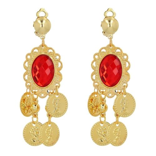 Boucles D'oreilles Pendentif Conte Fée Rubis Femme
