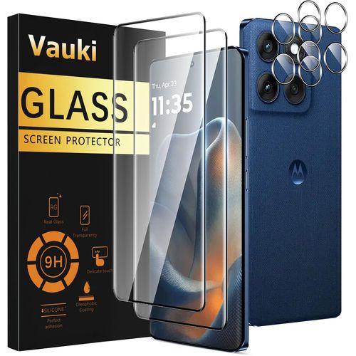 Kal-Verre Trempé Pour Motorola Edge 60 Avec Caméra Arrière Protecteur [2+2 Pièces],Dureté 9h Film De Vitre Protection Écran Anti Rayures Sans Bulless Transparent Hd Haute Sensibilité