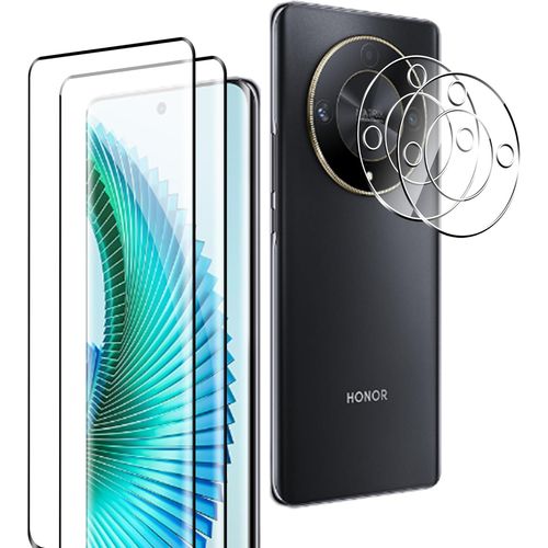 Mab-Pour Honor Magic 6 Lite 5g Verre Trempé,2 Pièces Protection Écran+2 Pièces Caméra Arrière Protecteur,[Sans Bulles] [Anti-Rayures] [Ultra Résistant] [9h Dureté]