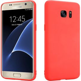 Mab-Hsp Coque Pour Samsung Galaxy S7 [Anti-Poussière] Étui De Protection En Silicone Tpu Premium | Résistant Aux Chocs | Protecteur D'écran Et De Caméra | Housse Ajustement Parfait Mat | Rouge
