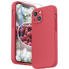 Coque Silicone Liquide Compatible avec iPhone 13 Mini 5,4 Pouces, Protection Individuelle pour Chaque Objectif ?paissie Silicone Premium Etui pour iPhone 13 Mini 5,4 Pouces (Goyave)