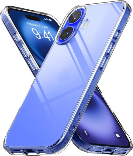 Coque Compatible avec iPhone 16 Plus [Fusion] Transparente Clear Ultra Fine Solide Rigide Back Souple Bumper Antichoc Protection ?tui iPhone 16 Plus Case Accessoires - Clear