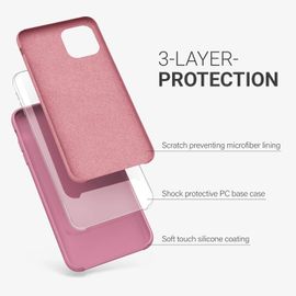 Tianyi-Housse Compatible Avec Apple Iphone 11 Pro Coque - Housse De Téléphone Protection Souple En Tpu Silicone - Rose Foncé