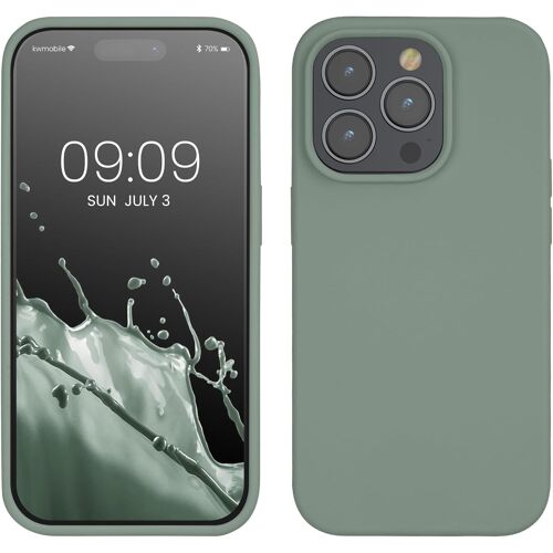 JGD-Housse Compatible avec Apple iPhone 14 Pro Coque - Coque de téléphone Fine avec Finition Douce - Vert fumé