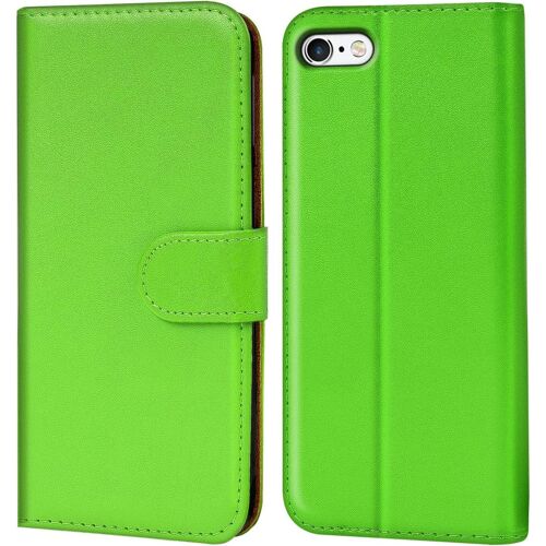 Coque Pour Apple Iphone Se, Housse Portefeuille Pour Iphone 5s Etui En Cuir Synthetique Fonction Stand Case, Vert