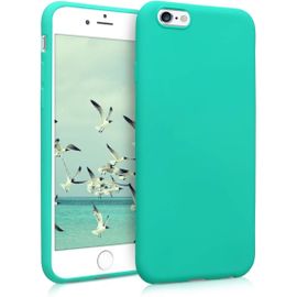 TIANYI-Housse Compatible avec Apple iPhone 6 / 6S Coque - Housse de téléphone Protection Souple en Silicone - néon Turquoise