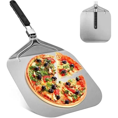 Pelle À Pizza - Professionnelle - 32 X 32 Cm - Acier Inoxydable - Poignée Pliable - Support Large