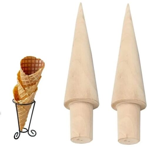 Pièces Moule À Cône En Bois, Rouleau De Gaufres Mouler Pour Faire Des Gaufres Et Des Cornets De Crème Glacée À Faire Soi-Même