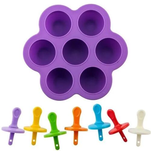 Moule À Glace - Zgeer - Violet - Silicone 100% Pur - Réutilisable - 7 Trousviolet