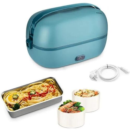 Lunch Box Chauffante Électrique - Amoune - 1.2l - Acier Inoxydable - Céramique - 250w