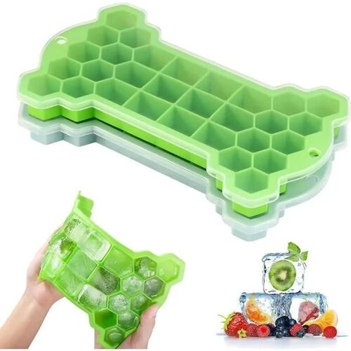 Pcs Bac À Glaçon Silicone Avec Couvercle, Moule À Glaçons Démoulage Facile Pour Lait Jus Cocktails