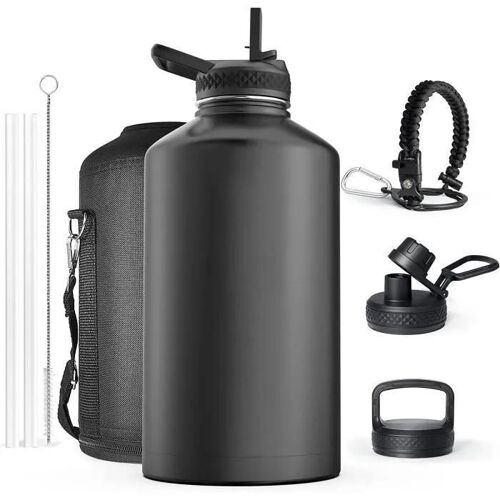 Bouilloire De Sport En Acier Inoxydable, Portable, Épaissie - Noir - 22 Oz