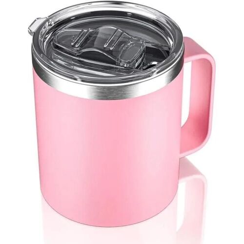 Tasse D'isolation De Voyage - Zgeer - Rose - Acier Inoxydable 304 - Couvercle Coulissant - Design Contemporainrose