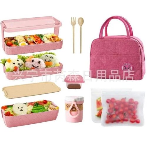 Ensemble De Boîtes À Lunch - Zgeer - Japonaises - Sac Isolant - Gobelet À Soupe - Roserose