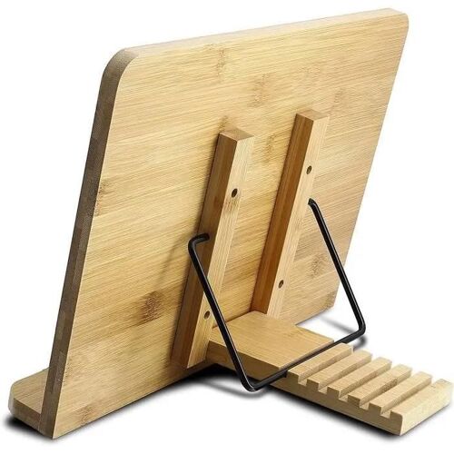 Support De Livre Compatible Avec Support Ipad - 33x24cm Support De Livre Support De Livre De Cuisine Serre-Livre En Bambou - Support