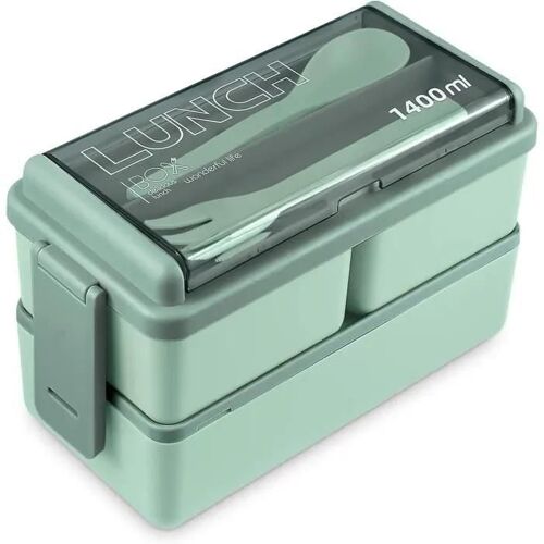 Boîte À Lunch En Plastique, Boîte À Lunch, Boîte À Lunch Empilable Avec Compartiment Amovible, Double Séparateur Avec Couverts