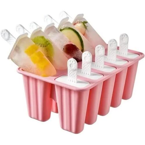 Moules À Popsicle En Silicone Créatifs ,10 Cavités-Rose Rose