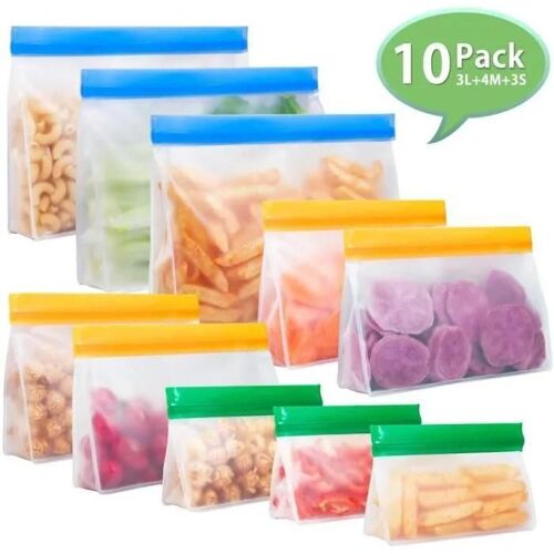 Sacs De Conservation Des Aliments Verticaux, Biodégradables, Sacs De Congélation Réutilisables, 10 Pcs, Sans Bpa