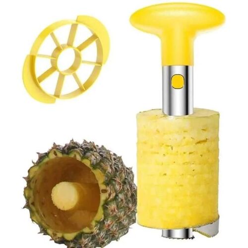 Éplucheur D'ananas - Inox - Trancheur Efficace - Poignée Antidérapante - Facile À Nettoyer - Jaunejaune
