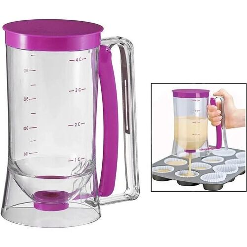 Distributeur Séparateur De Pâte, Distributeur À Main, Crêpière D'une Capacité De 900 Ml, Tasse À Mesurer, Entonnoir À Pâte