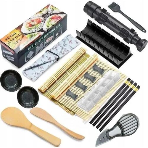 Kit De Préparation De Sushis - 22 Pièces - Bambou - Couteau Japonais - Baguettes - Moule À Sushi