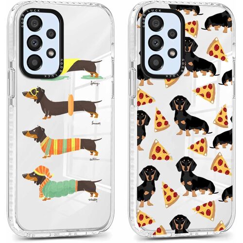 TRAHOO-2 Pièces Coque pour Samsung Galaxy A53 5G 6.5"", Transparente Mignon Étui avec Animé Motif Chienx, Ultra Mince TPU Souple Silicone Housse Antichoc Protection Case Cover pour Samsung A53