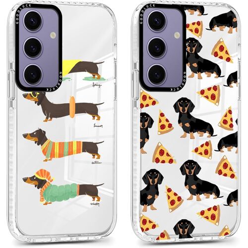 SJZG-2 Pièces Coque Pour Samsung Galaxy S24+ 5G 6,7"", Transparente Mignon Étui Avec Animé Motif Chienx, Ultra Mince Tpu Souple Silicone Housse Antichoc Protection Case Cover Pour Samsung S24+