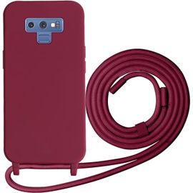 Eryi-Coque Compatible Avec Samsung Galaxy Note 9 Silicone Case, Couleurs De Bonbons Cover Silicone Antichoc, Coque Protection Antichoc Avec Cordon Réglable Téléphone Case, Rouge