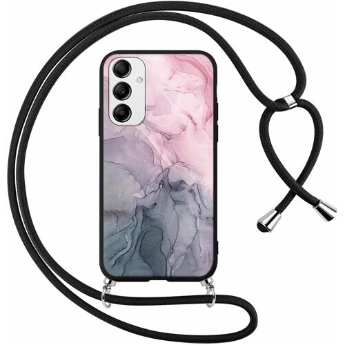 KAL-Coque Pour Samsung Galaxy A35 5G Avec Cordon De Collier, Aesthetic Marbre Motif Étui Housse Lanyard Corde, Souple Silicone Tpu Antichoc Protection Case Pour Samsung A35 5G 6,6"", Marbre 4