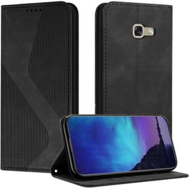 Eryi-Étui En Cuir Antichoc Samsung Galaxy A5 2017 / A520, Portefeuille Magnétique Pu, Type Livre À Rabat (Noir)