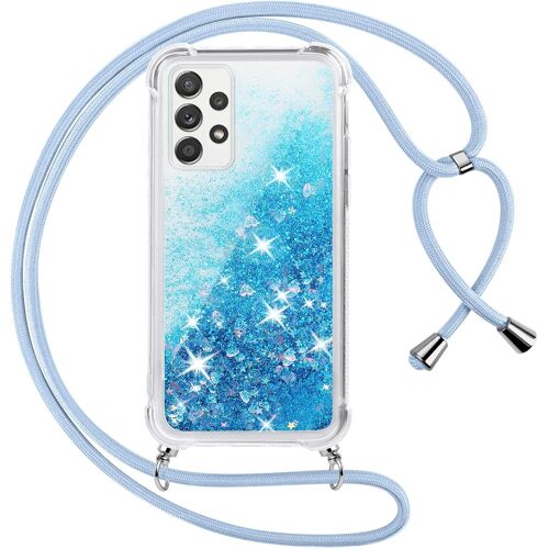 Coque Pour Samsung Galaxy A52S 5G/A52 4G/5G Avec Cordon, Paillette Liquide Transparent Crystal Glitter Housse, Protection Antichoc Silicone Souple Tpu Bumper Case Pour Samsung A52S[MAG6204748]