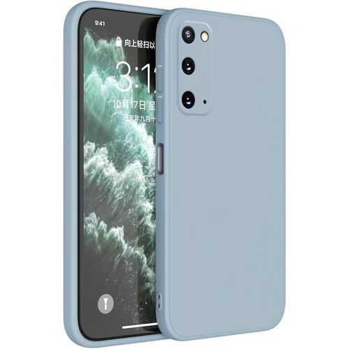 SJZG-Coque Pour Samsung Galaxy S20 (6.2"" Inches) Etui Housse, Protecteur De Peau En Silicone Tpu - Bleu Fumé